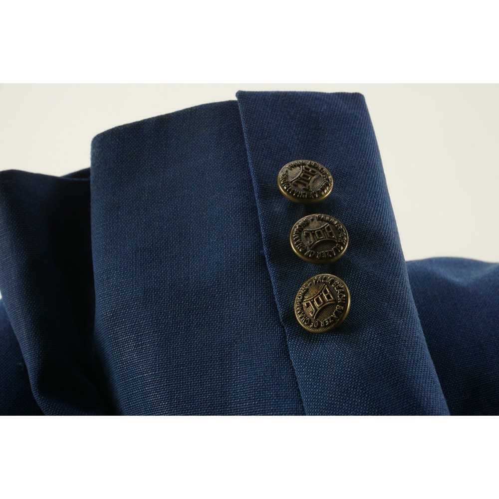 Vintage 70s 80s Palm Beach Blazer of Champions Stretch Blue Baseball Brass 44R - Picture 9 of 16